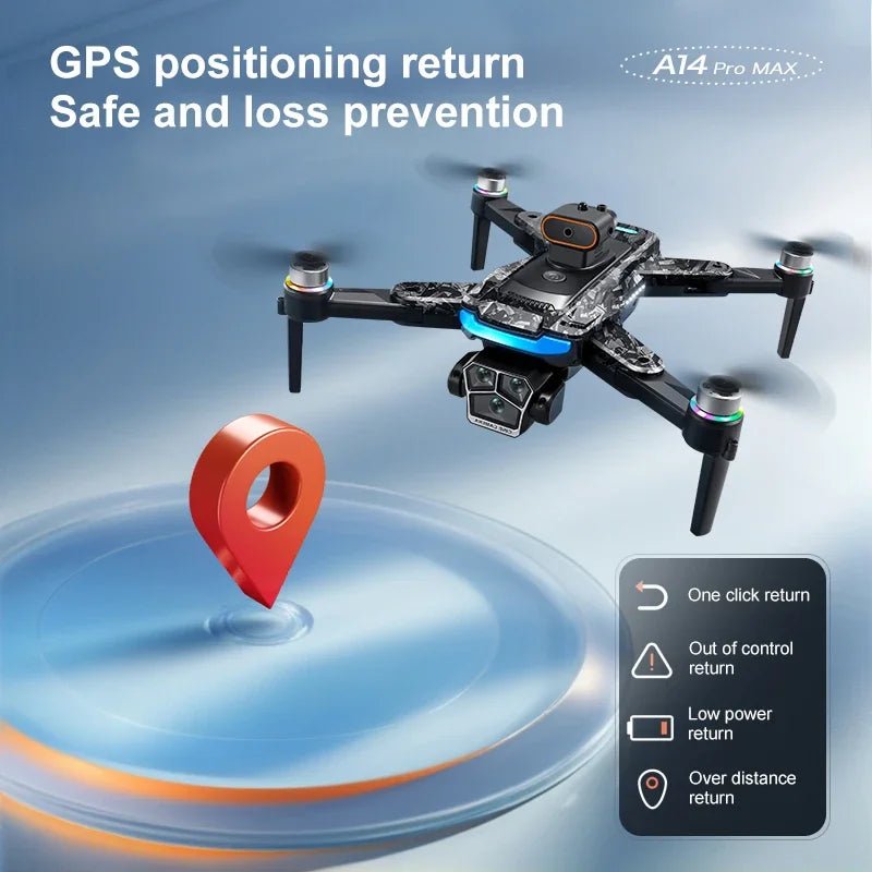 XMSJ A14 Pro Max Drone - 8K HD Dual Camera And GPS Navigation With Brushless Pro