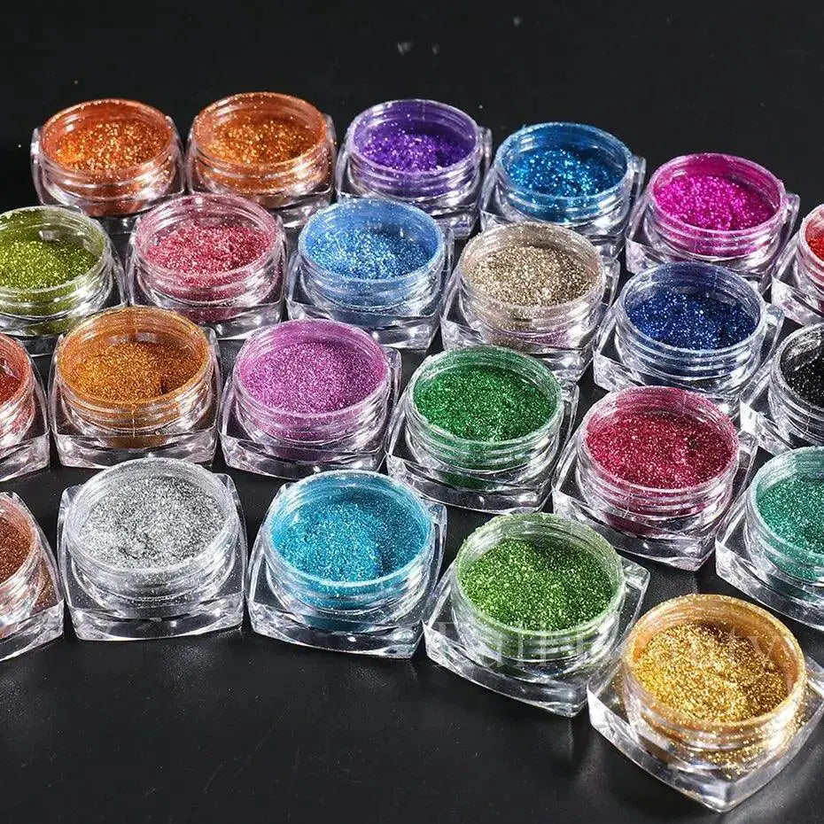 Y2K Magic Mirror Nail Powder Set Vibrant Chrome Shades