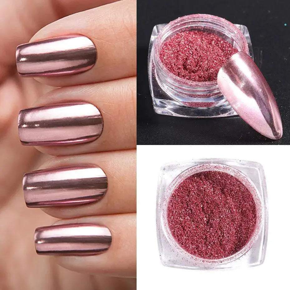 Y2K Magic Mirror Nail Powder Set Vibrant Chrome Shades