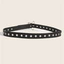 Y2K Punk Star Eyelet Black Rivet Belt Unisex PU Leather for Women and Men