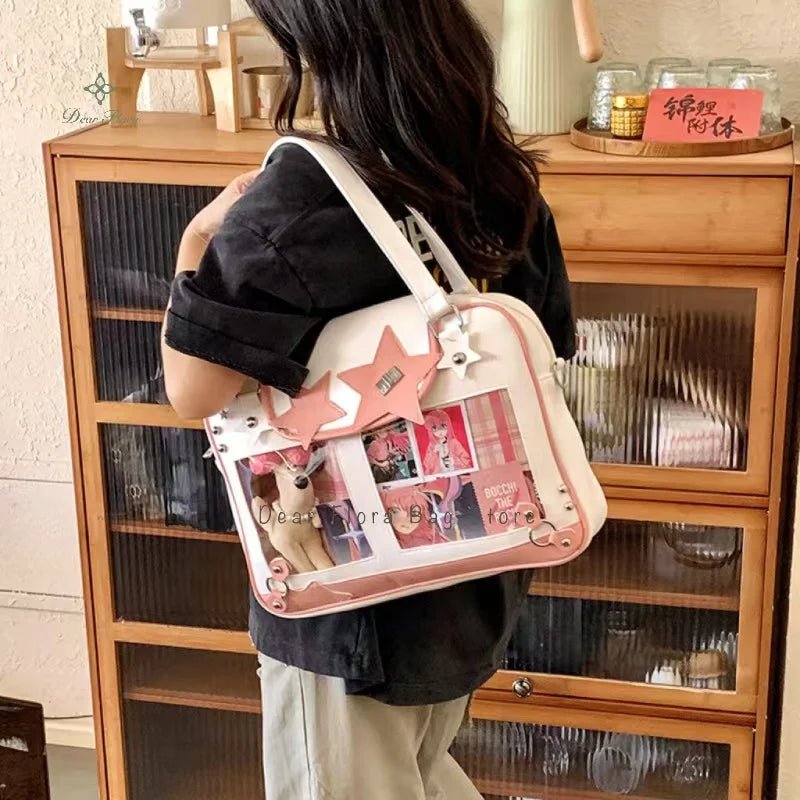 Y2K Star Ita Bag - Transparent PU Crossbody For Lolita And K Fashion FestivalsUK