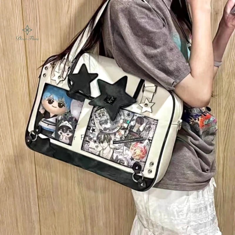 Y2K Star Ita Bag - Transparent PU Crossbody For Lolita And K Fashion FestivalsUK