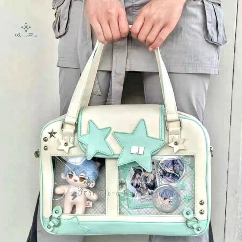 Y2K Star Ita Bag - Transparent PU Crossbody For Lolita And K Fashion FestivalsUK