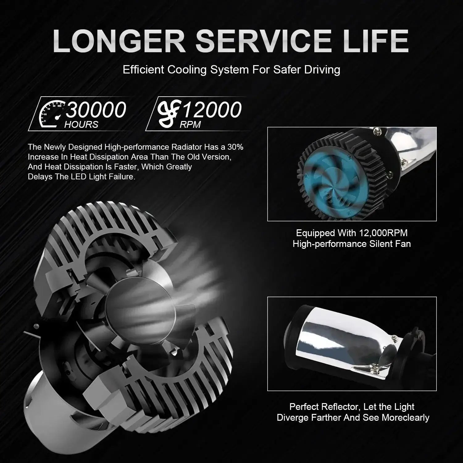 Y6D LED Projector Headlights Hi Lo Beam Set For Vehicle