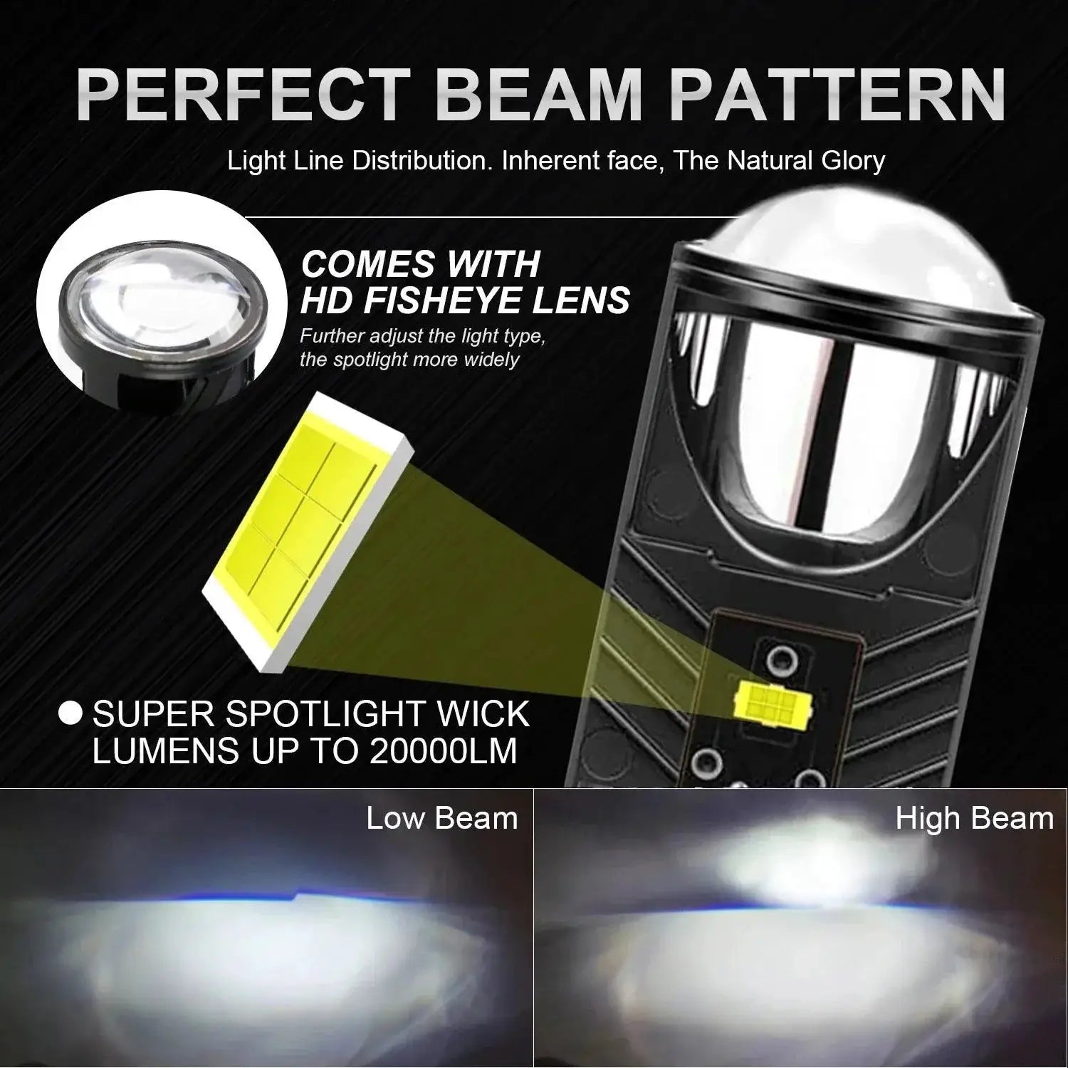 Y6D H4 LED Projector Headlight For Safer Night Driving