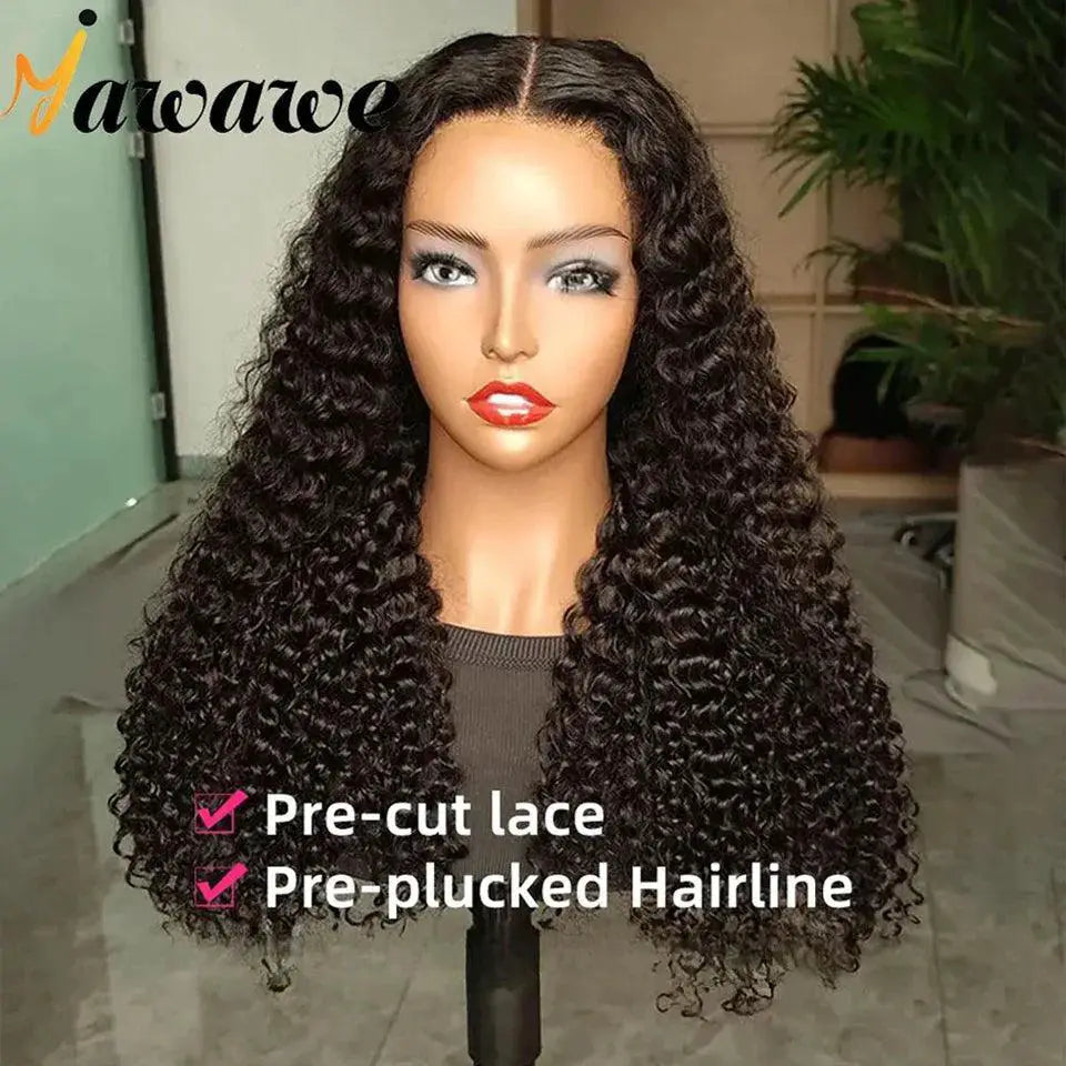 YAWAWE HD Lace Water Wave Wig Remy Brazilian Hair Style