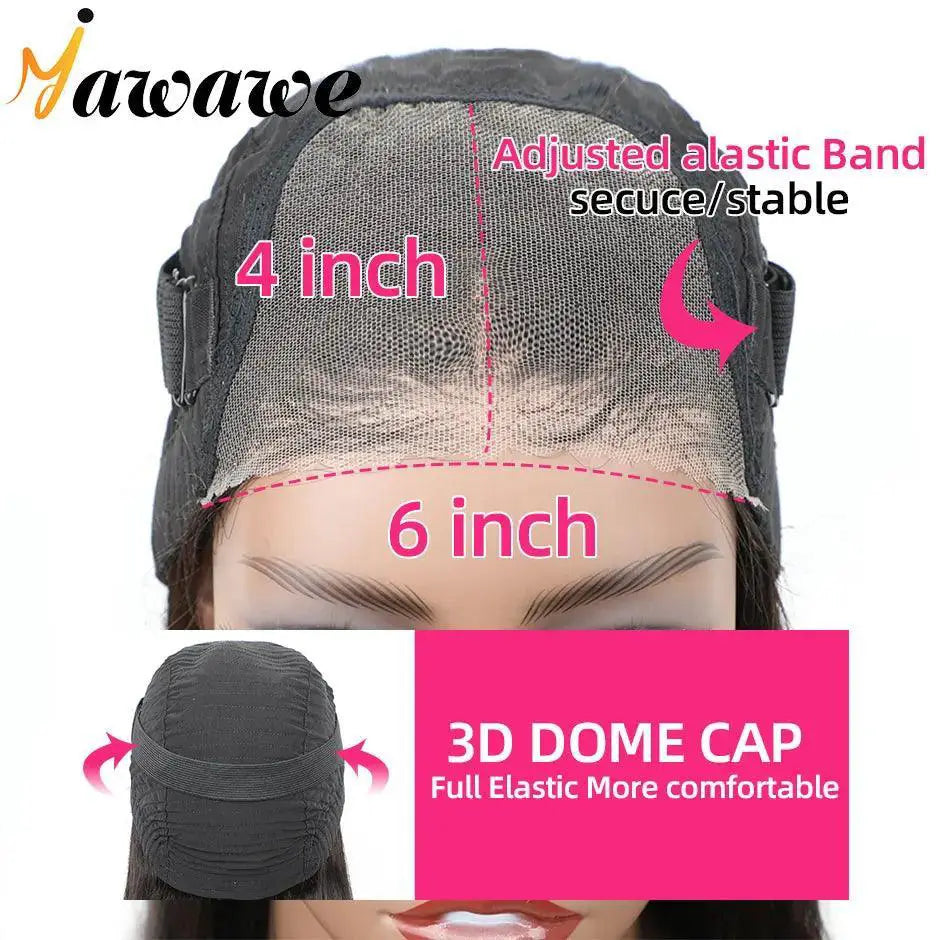 YAWAWE HD Lace Water Wave Wig Remy Brazilian Hair Style