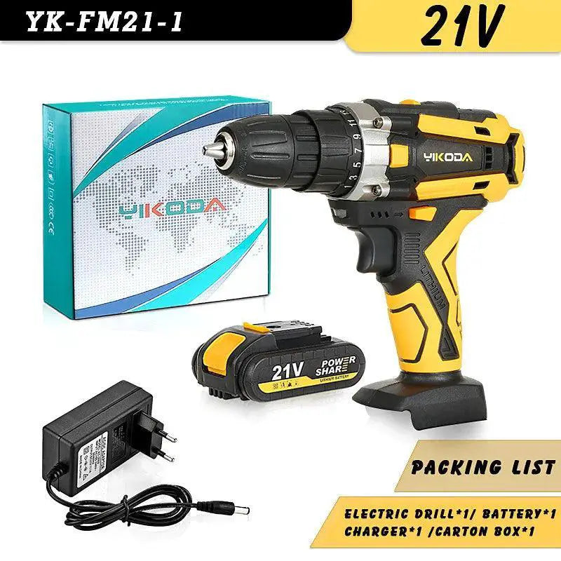 YIKODA Rechargeable Cordless Drill 12V 16.8V 21V Multi Tool
