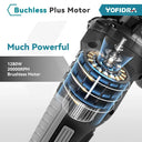 Yofidra 125mm Brushless Angle Grinder 3 Gears Cordless