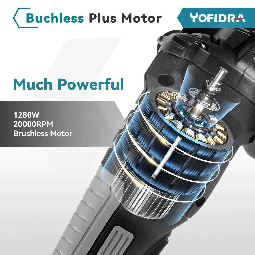 Yofidra 125mm Brushless Cordless Angle Grinder 3 Gears