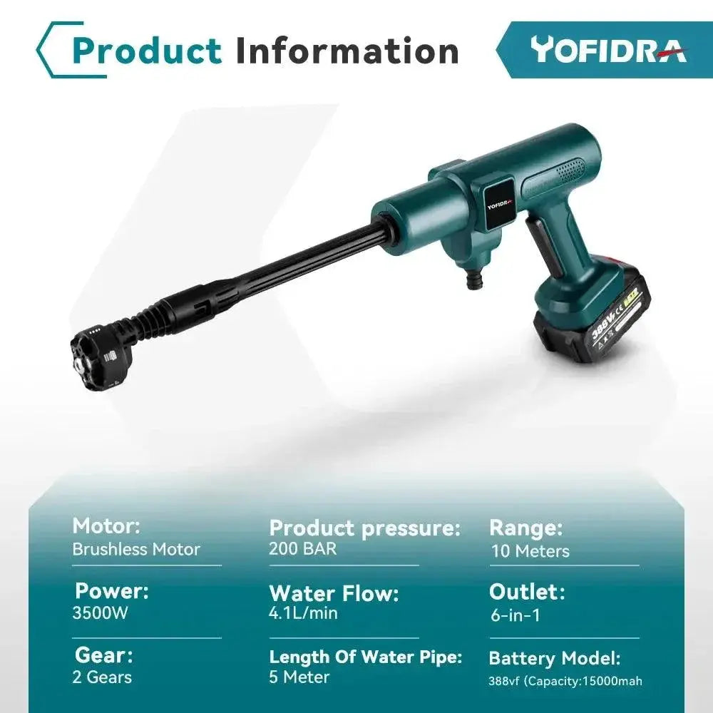 200 Bar Brushless Water Gun With Six In One Nozzles