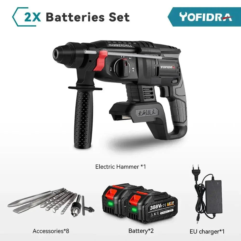 Yofidra 26mm Brushless Cordless Hammer Drill Tool Pro