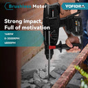 Yofidra 26mm Brushless Electric Hammer Drill Cordless Tool