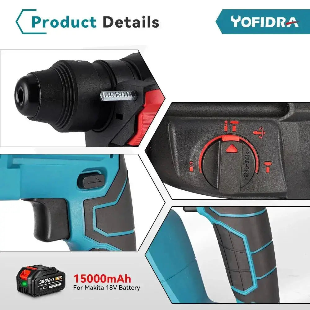 Yofidra 26MM Cordless Brushless Electric Hammer Drill