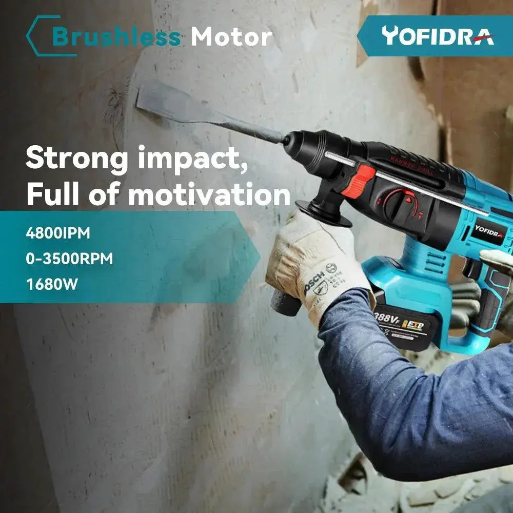 Yofidra 26MM Cordless Brushless Electric Hammer Drill