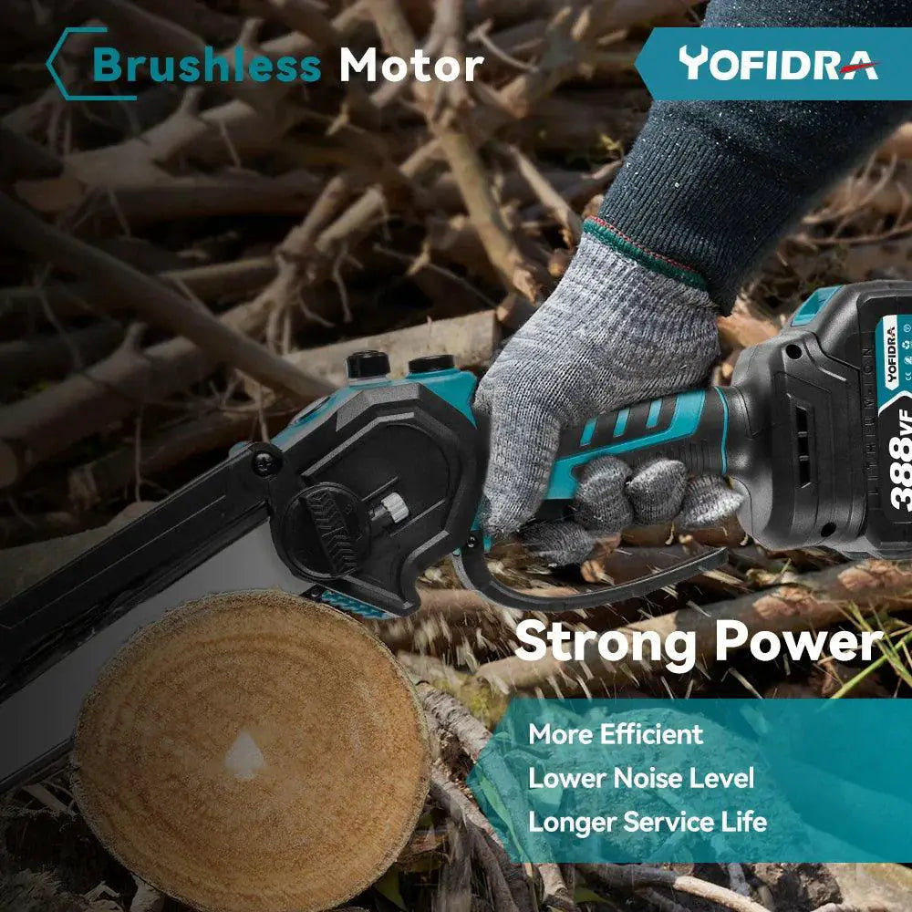 Yofidra 8 Inch Brushless Cordless Electric Chainsaw
