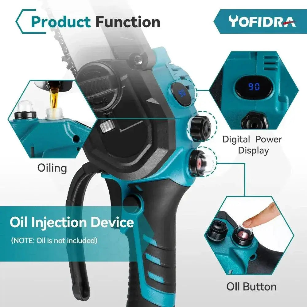 Yofidra 8 Inch Brushless Cordless Electric Chainsaw