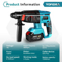 Yofidra Brushless Electric Hammer Drill Versatile Performance Tool