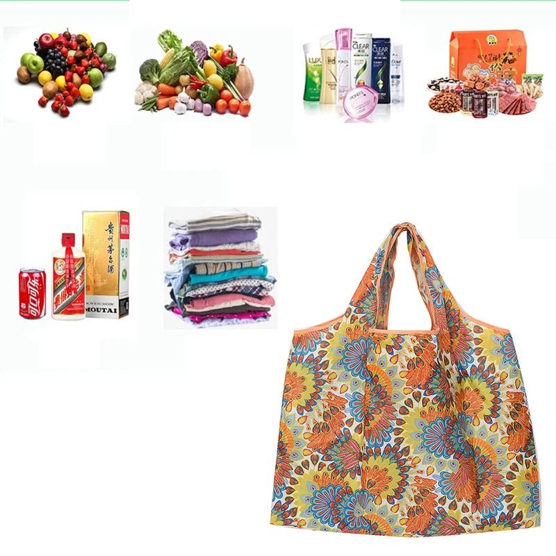 Yogodlns Canvas Folding Travel Tote Bag Large Capacity Reusable Grocery Tote Bag