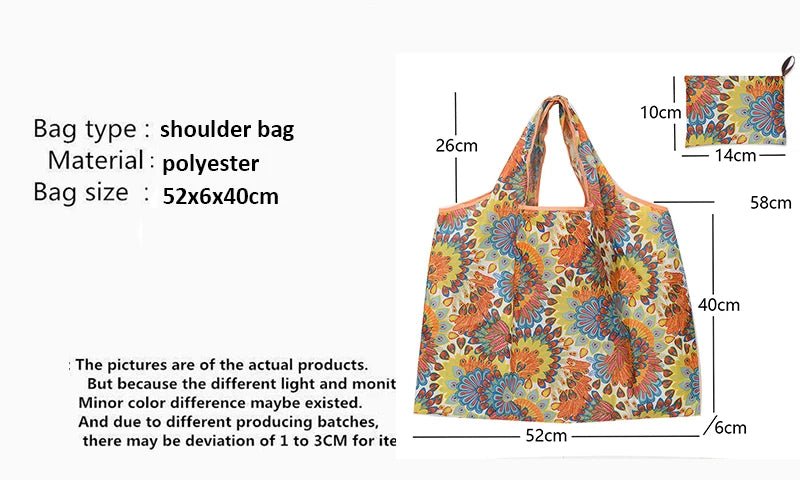 Yogodlns Canvas Folding Travel Tote Bag Large Capacity Reusable Grocery Tote Bag