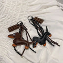 Compact Dachshund Bag Pendant Keychain