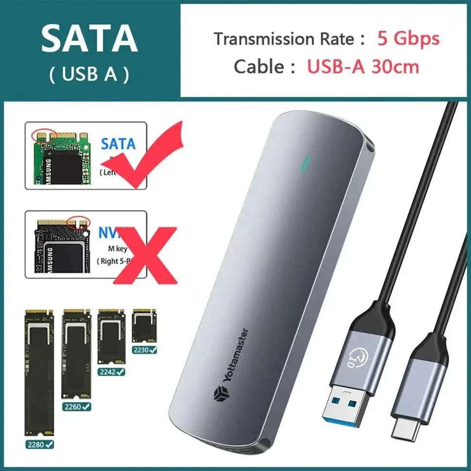 Yottamaster Dual Protocol SSD Enclosure High Speed Storage