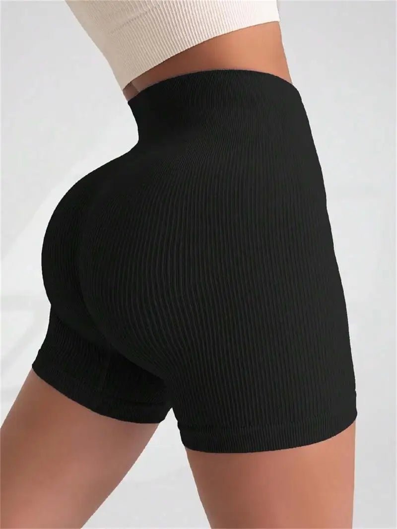ZenFlex High Waisted Yoga Shorts - Lift And Shape Seamless Knit Ribbed TextureXt