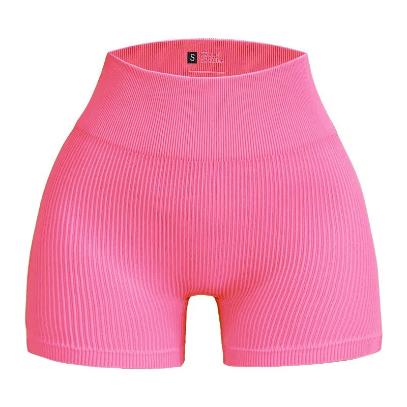ZenFlex High Waisted Yoga Shorts - Lift And Shape Seamless Knit Ribbed TextureXt