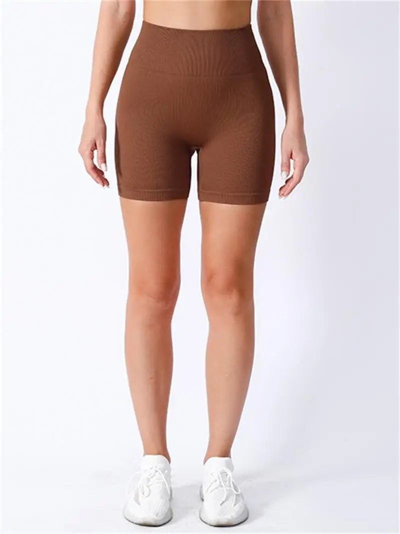 ZenFlex High Waisted Yoga Shorts - Lift And Shape Seamless Knit Ribbed TextureXt