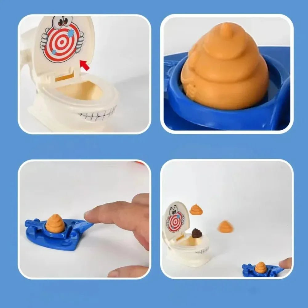 ZenPlay Mini Toilet Stress Toy Two Player Catapult Game - Fast Stress Relief Now