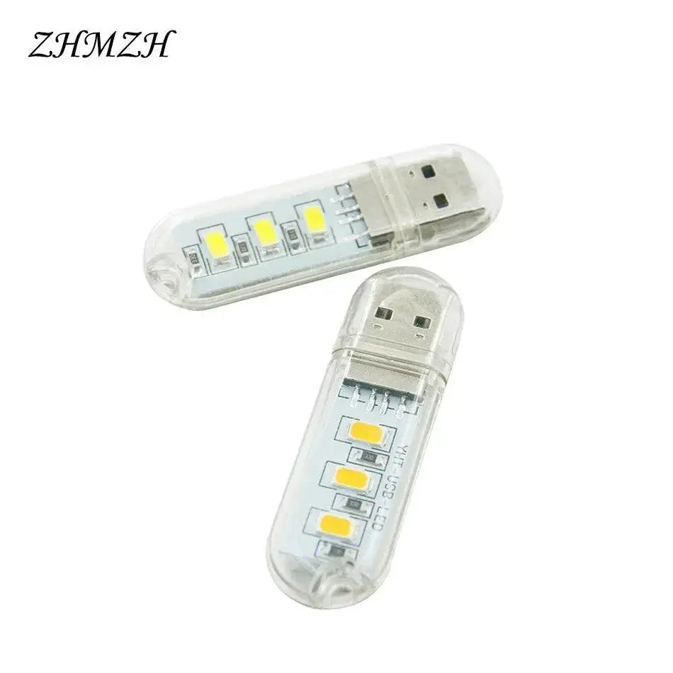 ZHMZH USB Mini 3LED Reading Light 1.5W Book Night Lamp