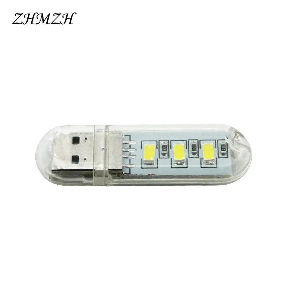 ZHMZH USB Mini 3LED Reading Light 1.5W Book Night Lamp