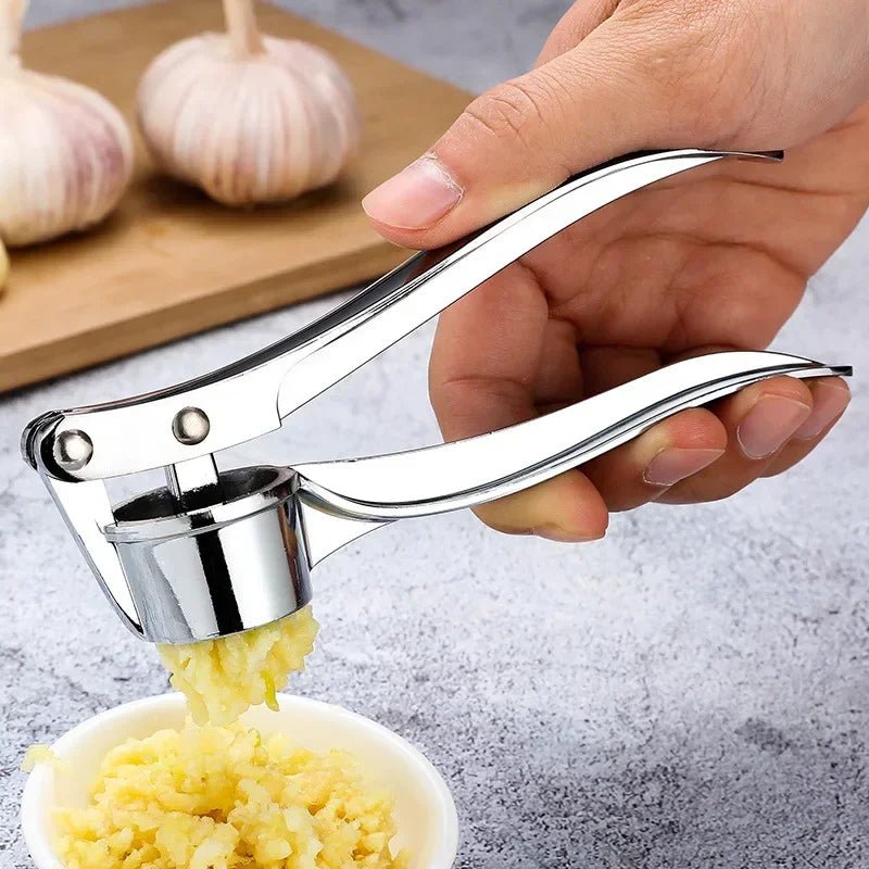 Zinc Alloy Manual Garlic Press And Ginger Crusher Easy Clean Kitchen Gadget Plus
