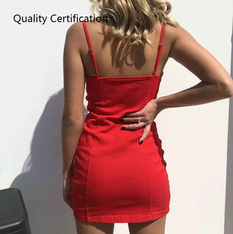 Zipper Party Dress With V Collar For Women Club Wear