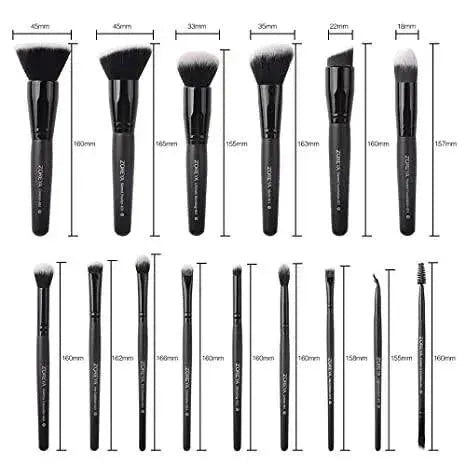 ZOREYA Black Makeup Brush Set for Flawless Finish Kit
