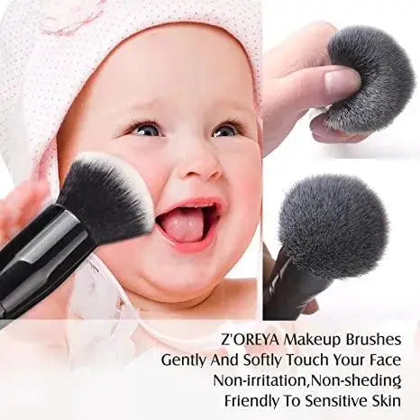 ZOREYA Black Makeup Brush Set for Flawless Finish Kit